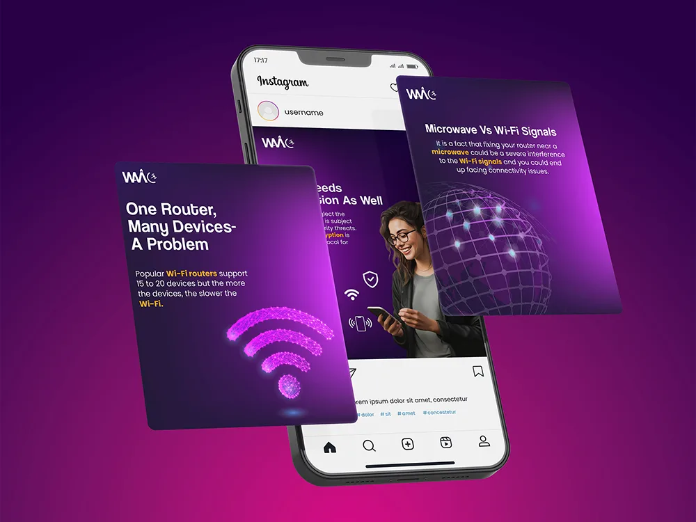 Wi-Fi Internet Provider Social Media Ads and Post Design