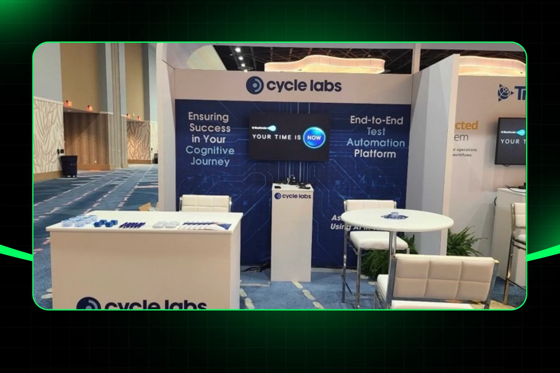 Cycle Labs Trade Show Booth Design With Circuit Backdrop Wall