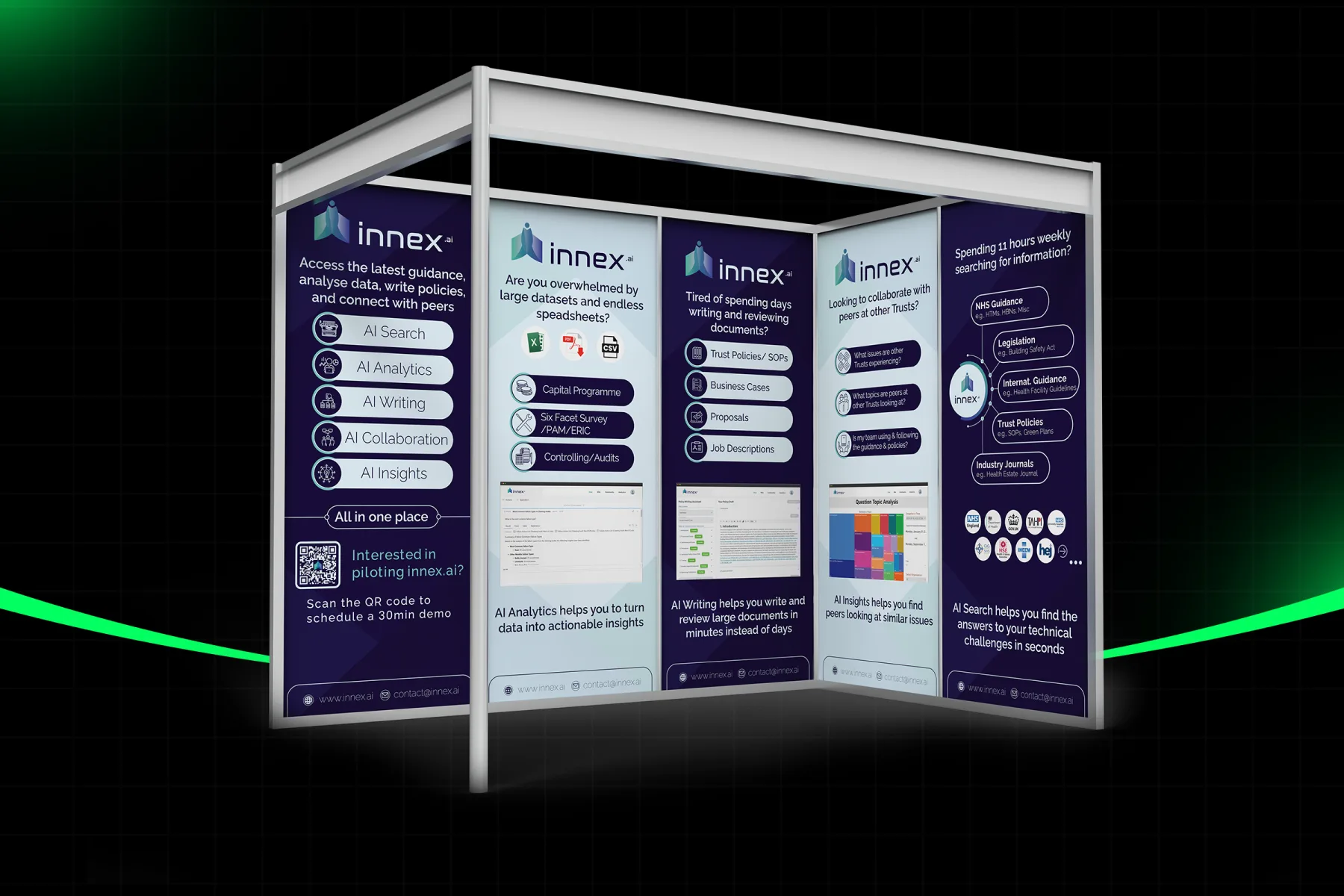 innex.ai Shell Scheme Trade Show Booth Design for Healthcare AI Software