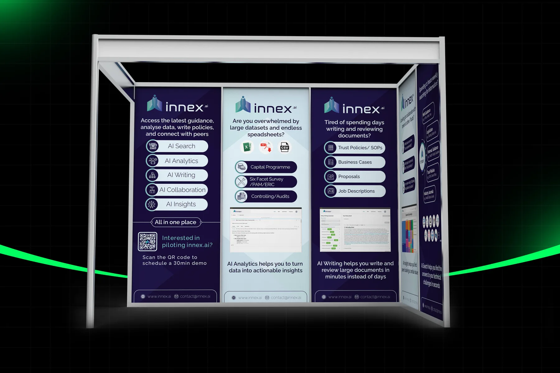 innex.ai Shell Scheme Trade Show Booth Design for Healthcare AI Software, slide 2
