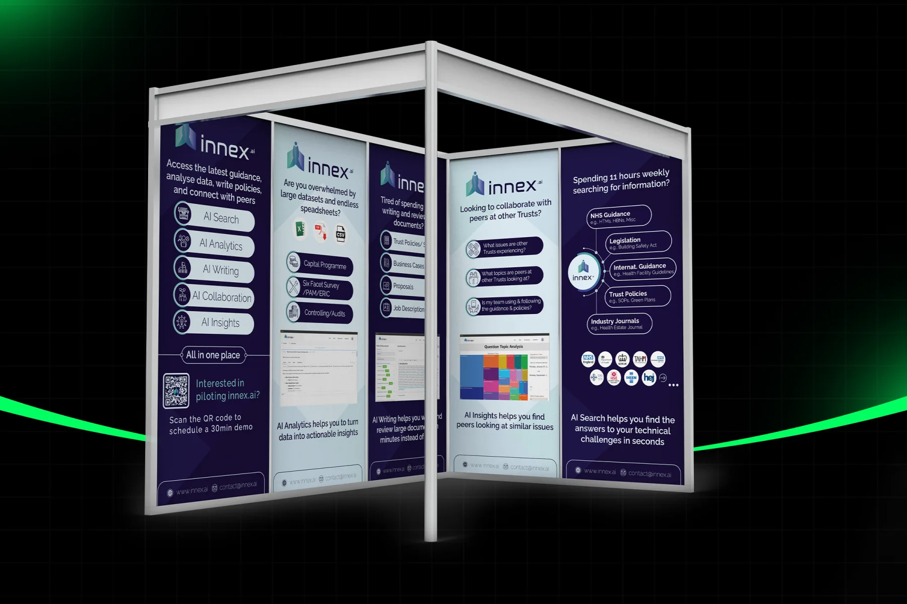 innex.ai Shell Scheme Trade Show Booth Design for Healthcare AI Software, slide 3